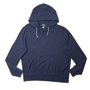 J Crew Hoodie Mens Large Windsor Cotton Vintage Fleece Thermal Henley Sweatshirt